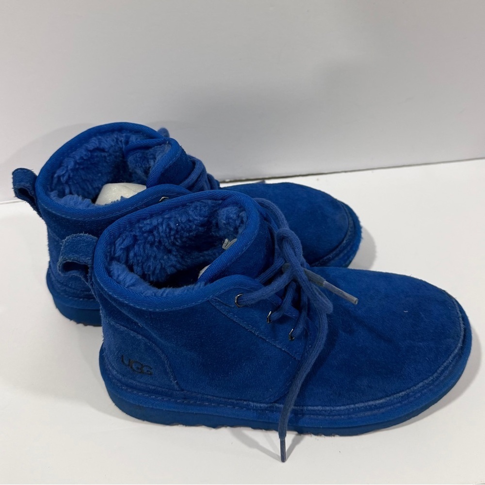 UGG Kids 4 Blue Neumel Boots Suede Shearling Lined Youth 4 Womens 6